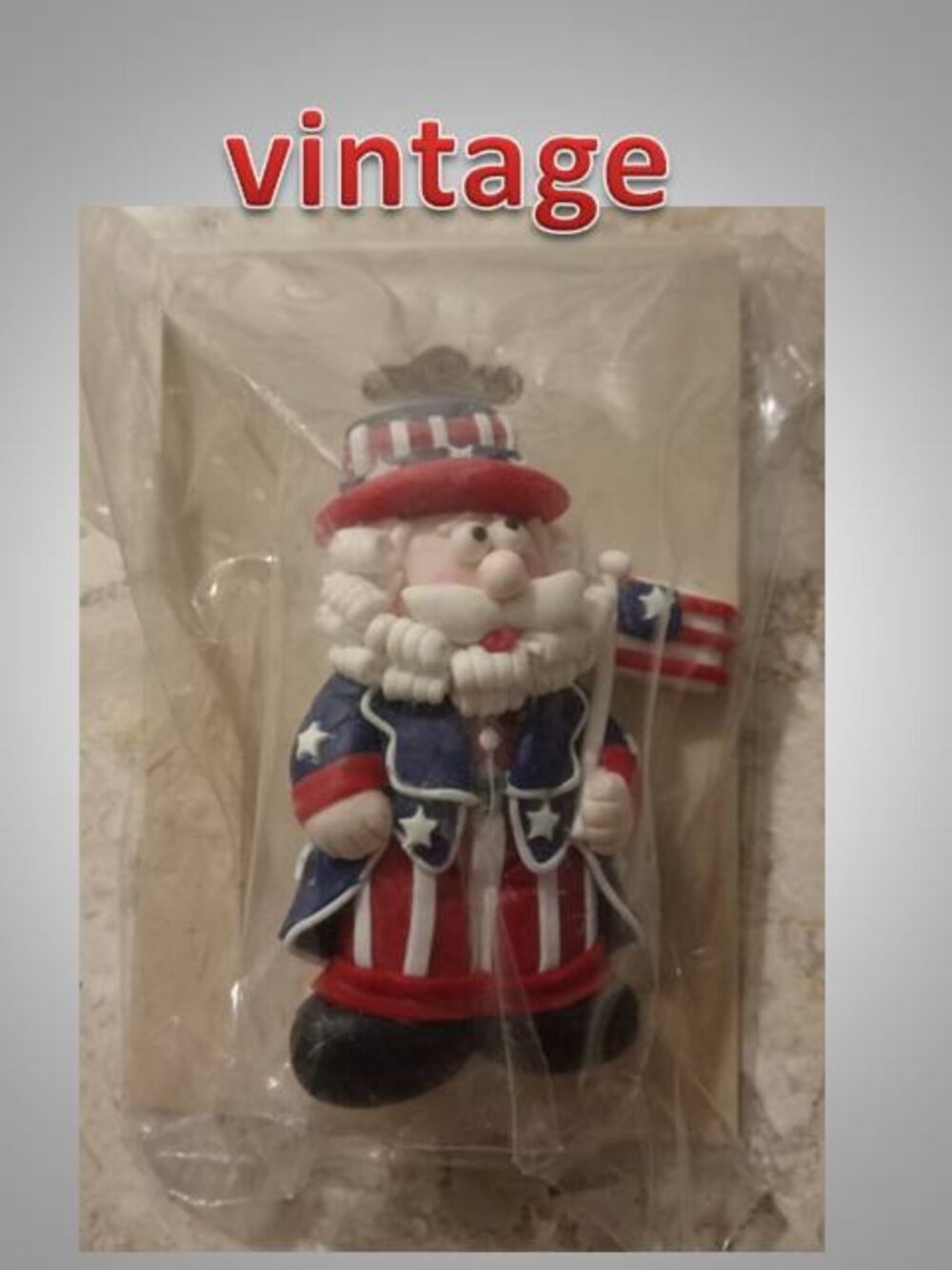 Vintage patriotic pin in package